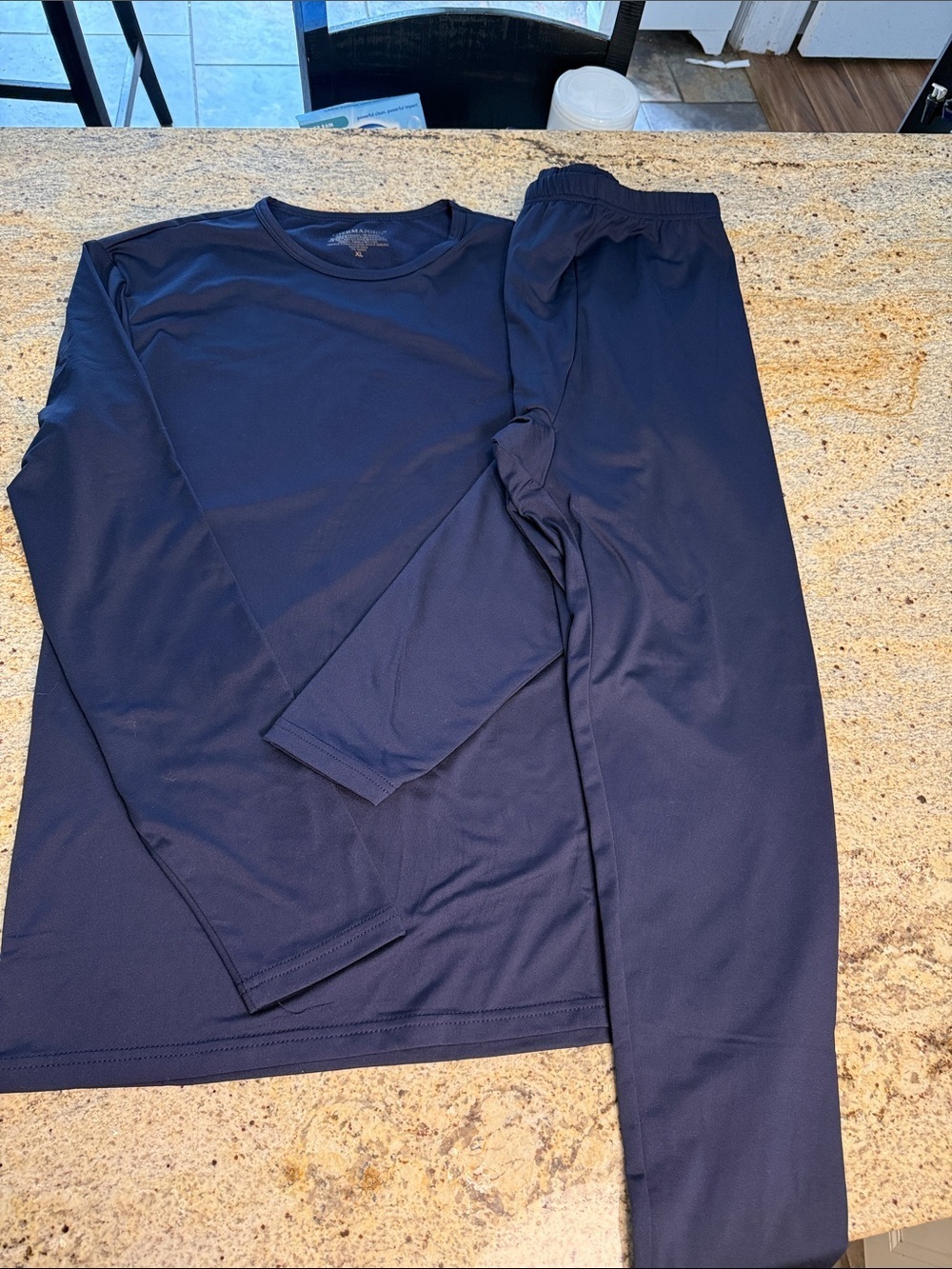Navy Long Sleeve thermal Top and Jogger Set